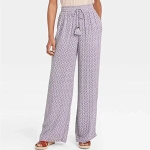 Knox Rose NWOT Women's Mid-Rise Wide Leg Flowy Pants